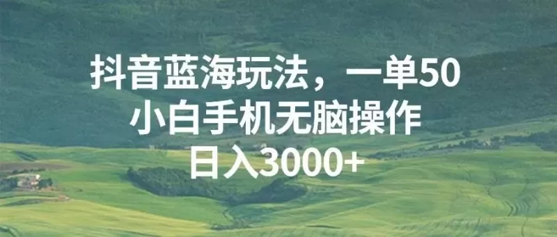 抖音蓝海玩法，一单50，小白手机无脑操作，日入3000+-颜夕资源网-第18张图片