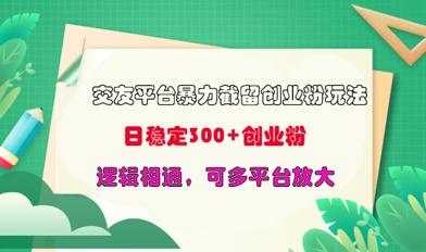交友网站暴力行为截留自主创业粉游戏玩法，日平稳300 精确自主创业粉，逻辑性互通，可全平台变大-颜夕资源网-第18张图片