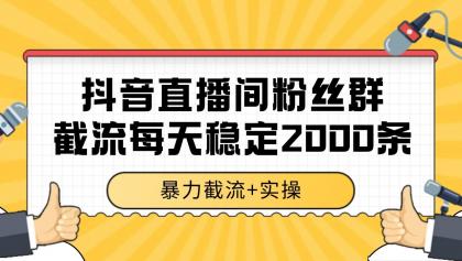 抖音直播间粉丝群截流，稳定采集数据全行业通用 2000+数据一天-颜夕资源网-第18张图片