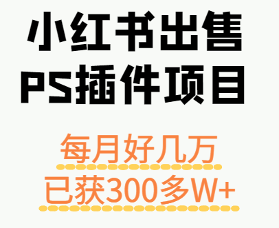 小红书出售PS插件项目，每月都收入好几万，长期操作已获利300多W+-颜夕资源网-第18张图片