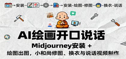 AI绘画开口说话，Midjourney安装 + 绘图出图，小和尚修图、换衣与说话视频制作-颜夕资源网-第18张图片