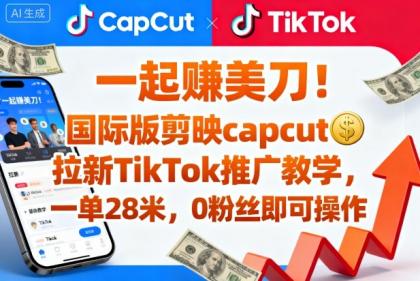 一起賺美刀！国际版剪映capcut拉新TikTok推广教学，一单28米，0粉丝即可操作(附推广入口和教学)-颜夕资源网-第18张图片
