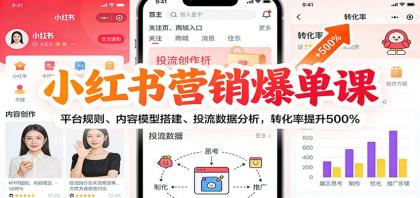 小红书营销爆单课：平台规则、内容模型搭建、投流数据分析，转化率提升500%-颜夕资源网-第18张图片