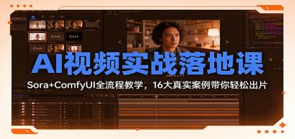 AI视频实战落地课：Sora+ComfyUI全流程教学，16大真实案例带你轻松出片-颜夕资源网-第18张图片